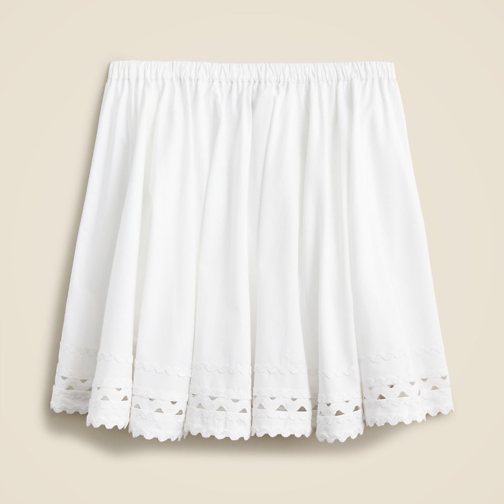 J.Crew// Mini skirt with rickrack trim in cotton poplin
